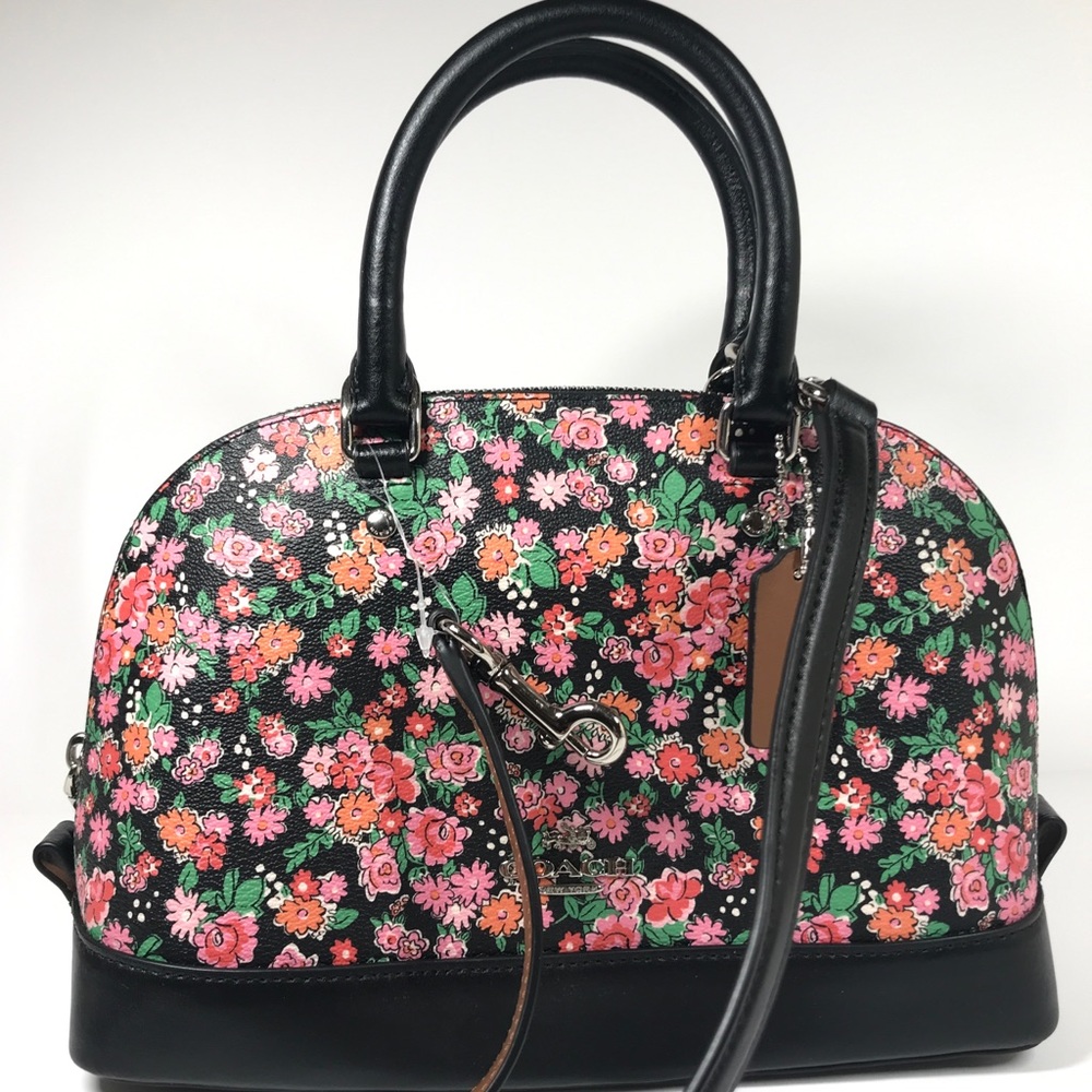 COACH PINK FLORAL MULTI MINI SIERRA SATCHEL